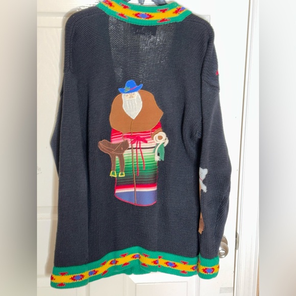 Sharon Young A Yull Yall Vintage holiday/western cardigan Rare find Medium - Picture 6 of 12
